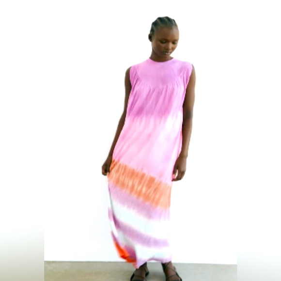 Zara Dresses & Skirts - Zara tie dye knit maxi summer dress Medium